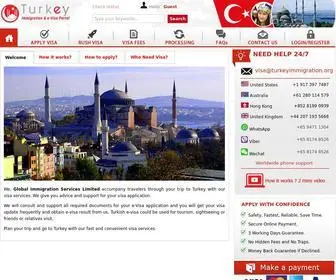 Turkeyimmigration.org(Turkey eVisa) Screenshot