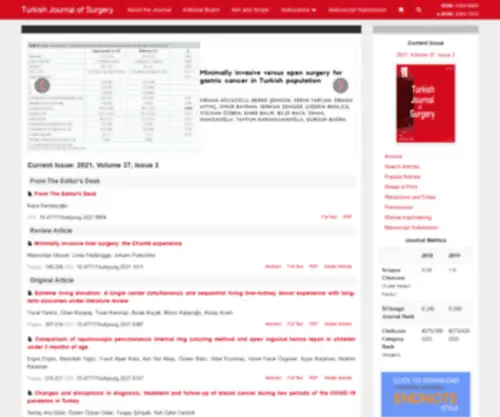 Turkjsurg.com(Turkish Journal of Surgery) Screenshot