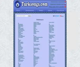 Turksongs.com(Turkish Song Translations) Screenshot