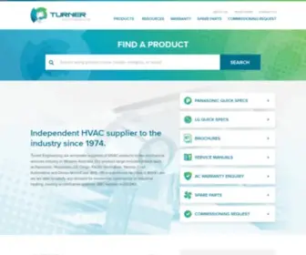 Turnerengineering.com.au(Wholesale HVAC suppliers) Screenshot