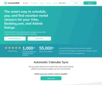 Turnoverbnb.com(Find Airbnb Cleaners & Schedule Cleanings Automatically) Screenshot