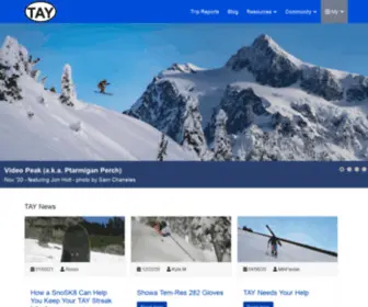 Turns-ALL-Year.com(Backcountry skiing all year long) Screenshot