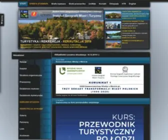 Turyzm.edu.pl(Instytut Geografii Miast i Turyzmu) Screenshot