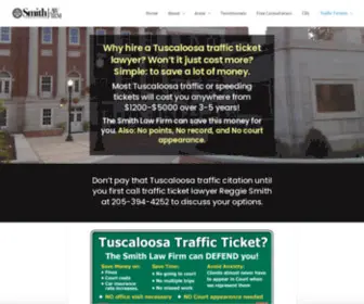 Tuscaloosatrafficticketlawyer.com(Tuscaloosa Traffic and Speeding Ticket Attorney/Lawyer Reggie Smith) Screenshot