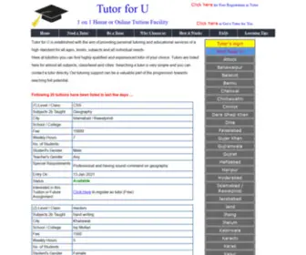 Tutorforu.net(Tutor for U) Screenshot