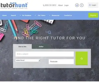 Tutorhunt.com(The Tutor Hunt network) Screenshot