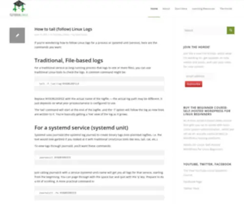 Tutorialinux.com(System administration education for the huddled masses) Screenshot
