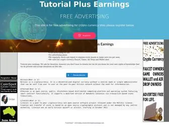Tutorialplusearnings.com(Free advertising for all crypto sites) Screenshot