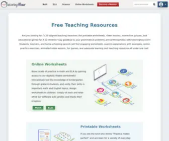 Tutoringhour.com(Free Teaching Resources) Screenshot