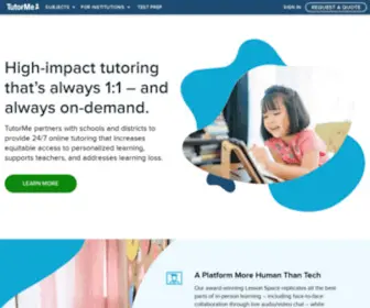 Tutorme.com(On-demand one-on-one tutoring for schools and districts) Screenshot
