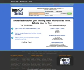 Tutorselect.com(Tutor Select Welcome) Screenshot