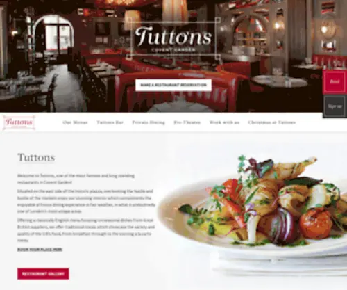 Tuttons.com(Covent Garden Restaurant and Bar) Screenshot