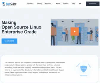 Tuxcare.com(Rapid Security Patching For Linux and Open Source) Screenshot