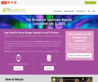 Tvanswers.org(The Broadcast Spectrum Repack Concluded July 3) Screenshot