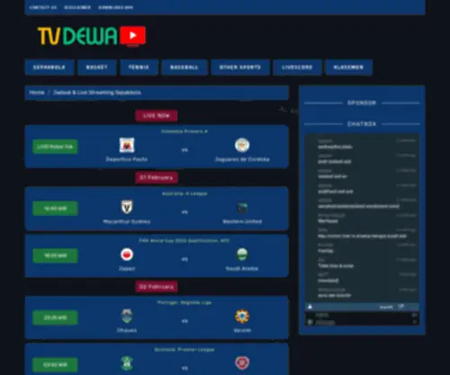Tvdewa.xyz(Nonton bola live streaming online gratis dengan kualitas HD tanpa buffering hanya di TVDewa) Screenshot
