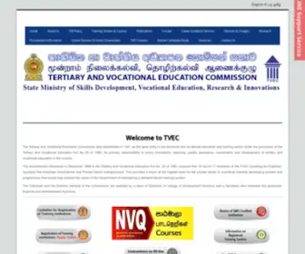Tvec.gov.lk(Tertiary and Vocational Education Commission) Screenshot