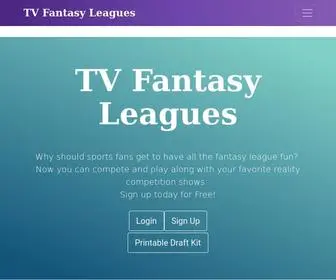 Tvfantasyleagues.com(Reality TV Fantasy Leagues for your favorite shows) Screenshot