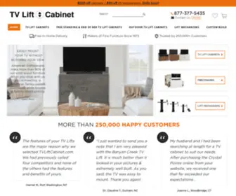 Tvliftcabinet.com(TV Lifts & Hidden Pop Up TV Cabinets at 50% Off) Screenshot
