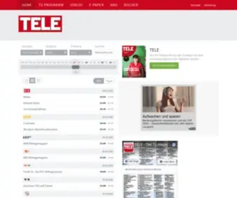 Tvtaeglich.ch(TELE, das Schweizer Fernsehprogramm mit EPG, TV-Tipps, jetzt im TV) Screenshot