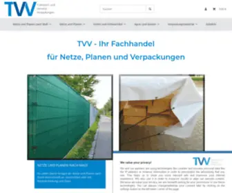 TVV-Verpackungen.de(Abdeckplanen, Gewebesäcke, LKW-Planen, Folienprodukte und Netze online kaufen) Screenshot