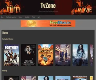 Tvzone.ca(TvZone a free and simple way to watch movies) Screenshot