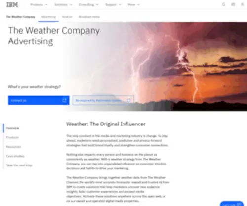 TWcmediakit.com(The Weather Company offers AI driven advertising solutions) Screenshot
