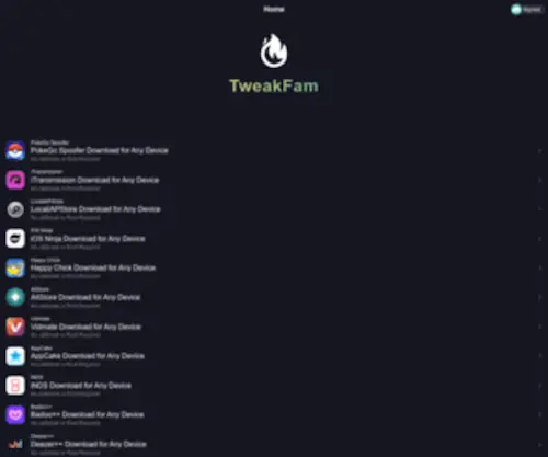 Tweakfam.net(Ignition is the #1 iOS 3rd Party AppStore) Screenshot