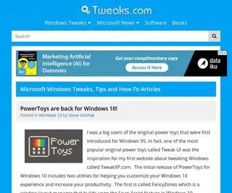 Tweaks.com(Microsoft Windows Tweaks) Screenshot
