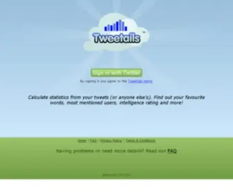 Tweetails.com(Calculate statistics from your tweets) Screenshot