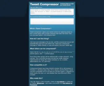 Tweetcompressor.com(Tweet Compressor) Screenshot