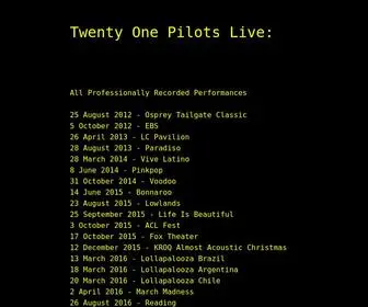 Twentyonepilotslive.net(Twenty One Pilots Live) Screenshot