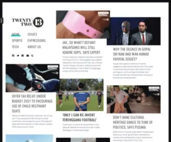 Twentytwo13.my(News website) Screenshot