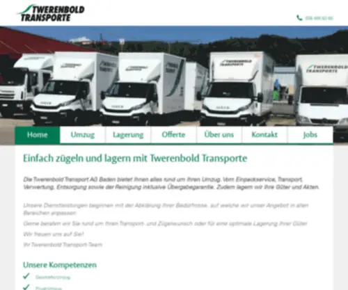 Twerenbold-Umzug.ch(Twerenbold Transport: Ihr Spezialist für Umzug und Lagerung) Screenshot