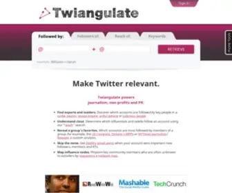 Twiangulate.com(Twitter search) Screenshot