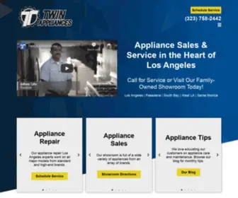 Twinappliancesinc.com(Appliance Repair Los Angeles) Screenshot