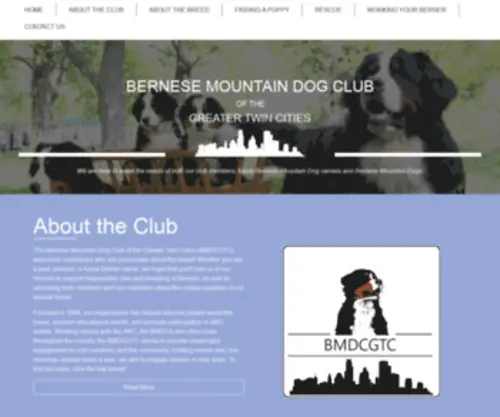 Twincitiesbmd.org(The Bernese Mountain Dog Club of the Greater Twin Cities Website) Screenshot