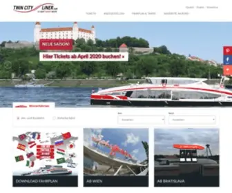 Twincityliner.com(Twin City Liner Wien bis Bratislava) Screenshot