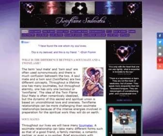 Twinflamesoulmates.com(Inspirational information about the twin flame dynamic and spiritual soulmate relationships) Screenshot