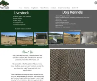 Twinoaksmfg.com(Twin Oaks Manufacturing San Jose Dog Kennel Horse stall) Screenshot