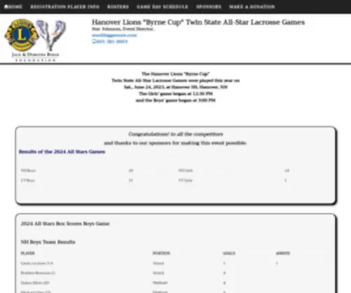 Twinstateallstars.com(Twin State Lacrosse All Stars VT NH High School) Screenshot