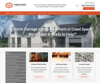 Twinstatebasements.com(Basement Waterproofing and Foundation repair in Vermont & Western New Hampshire) Screenshot