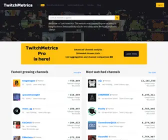 Twitchmetrics.net(Streamers and Games) Screenshot