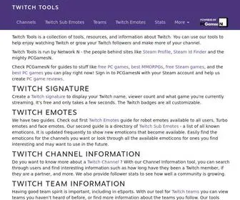 Twitchtools.com(Tools and Stats for Twitch) Screenshot