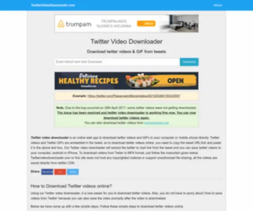 Twittervideodownloader.com(Twitter video downloader) Screenshot