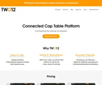 Two12.co(Tools & Data That Help Founders Raise Capital) Screenshot