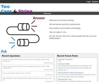 Twocansandstring.com(Two Cans and String) Screenshot