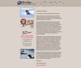 Twotopsnowmobile.com(SNOWMOBILE YELLOWSTONE Snowmobiling Vacations West Yellowstone National Park) Screenshot