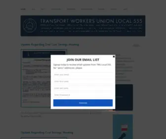 Twu555.org(TRANSPORT WORKERS UNION LOCAL 555) Screenshot