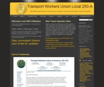 Twusf.org(Transport Workers Union Local 250A) Screenshot