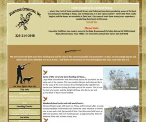 Txdovehunting.com(Dove hunting in Central Texas) Screenshot